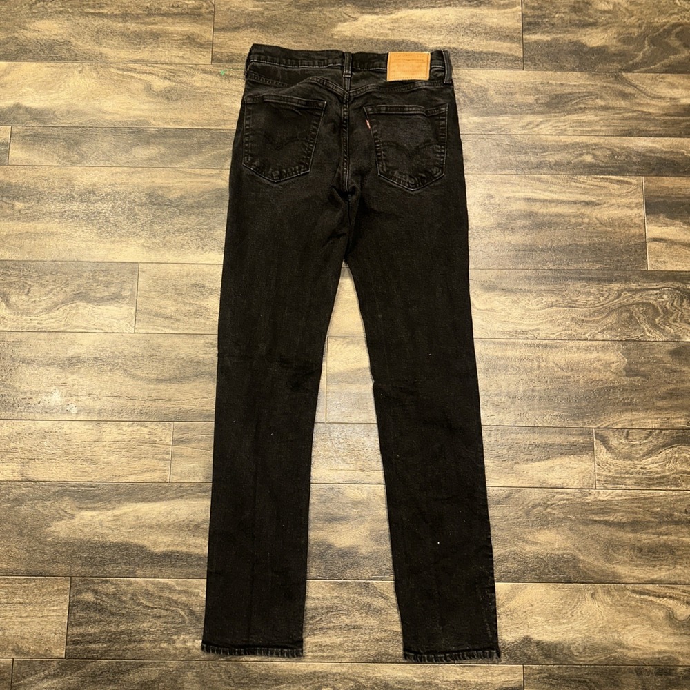 Levi's 511 Slim Fit Dark Wash Denim Jeans Black Men's 31x34 Leather Patch Big E